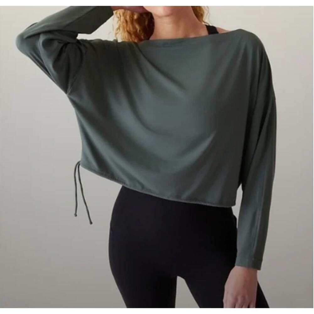 Athleta Cool Down Top, Bali Green, Size Medium